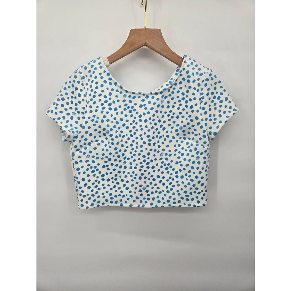 Lilly Pulitzer Thelma Top Size 12 Crop Blue White Summer NWT